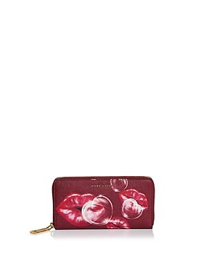 Marc Jacobs Standard Printed Lips Saffiano Leather Continental Wallet
