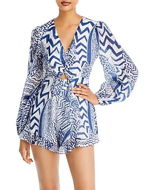 Aqua Abstract Romper - 100% Exclusive