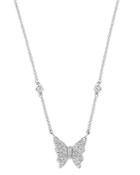 Bloomingdale's Diamond Butterfly Pendant Necklace In 14k White Gold, 0.20 Ct. T.w. - 100% Exclusive
