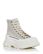 Alexander Mcqueen Women's Woven Tread Slick High Top Sneakers