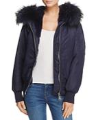 Peri Luxe Fur-trim Hooded Bomber Jacket - 100% Exclusive