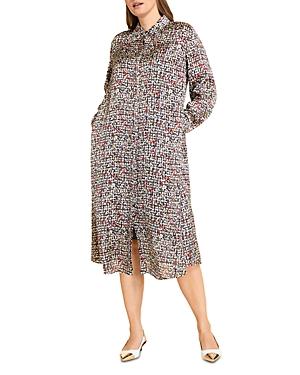 Marina Rinaldi Dalmata Satin Midi Shirtdress