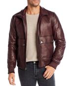 Michael Kors Leather Bomber Jacket