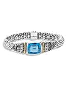 Lagos 18k Gold And Sterling Silver Glacier Bracelet With Swiss Blue Topaz
