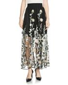 Maje Janvier Embroidered Maxi Skirt