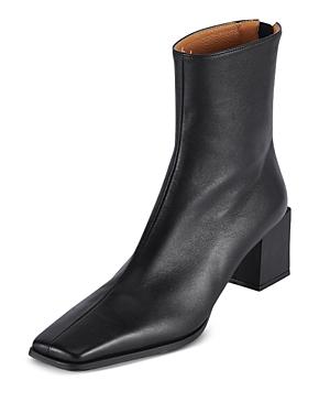 Reike Nen Women's Square Toe Leather Block Heel Booties