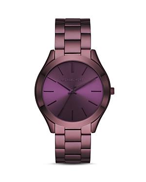 Michael Kors Slim Runway Purple Link Bracelet Watch, 42mm