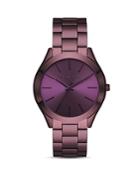 Michael Kors Slim Runway Purple Link Bracelet Watch, 42mm