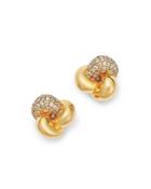 Bloomingdale's Pave Diamond Knot Stud Earrings In 14k Yellow Gold, 0.30 Ct. T.w. - 100% Exclusive