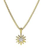 David Yurman Starburst Mini Pendant With Diamonds In Gold On Chain