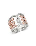 Bloomingdale's Diamond Art Deco Ring In 14k White & Rose Gold, 0.75 Ct. T.w. - 100% Exclusive