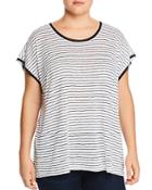B Collection By Bobeau Curvy Therese Striped Short-sleeve Sweater