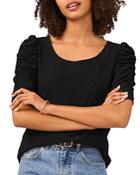 Vince Camuto Puff Sleeve Eyelet Knit Top