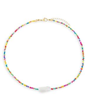 Adinas Jewels Color Bead & Freshwater Baroque Pearl Choker Necklace In Gold Tone, 13-16