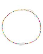 Adinas Jewels Color Bead & Freshwater Baroque Pearl Choker Necklace In Gold Tone, 13-16