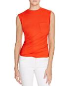 T By Alexander Wang Stretch Compact Crepe Jersey Torqued Tank
