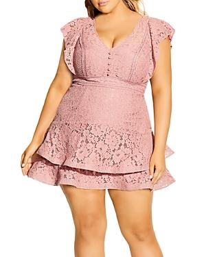 City Chic Plus Sienna Lace Fit-and-flare Dress