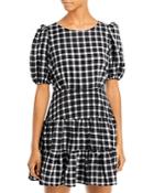Aqua Plaid Puff Sleeve Mini Dress - 100% Exclusive