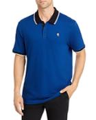 Karl Lagerfeld Paris Karl Head Cotton Blend Embroidered Tipped Regular Fit Polo Shirt