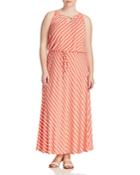 Calvin Klein Plus Striped Maxi Dress