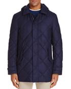 Canali Quilted Coat With Removable Hood