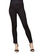 Karen Millen Sequin-stripe Skinny Jeans In Black
