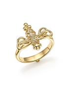 Temple St. Clair 18k Yellow Gold Resting Bee Diamond Ring