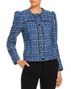 Karl Lagerfeld Paris Plaid Tweed Jacket