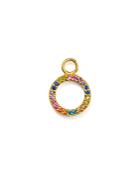 Aqua Rainbow Circle Charm In Sterling Silver Or Yellow Gold-plated Sterling Silver - 100% Exclusive