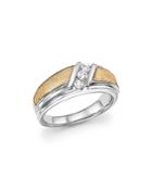 Bloomingdale's Men's Diamond Three-stone Band In 14k White & Yellow Gold, 0.33 Ct. T.w. - 100% Exclusive