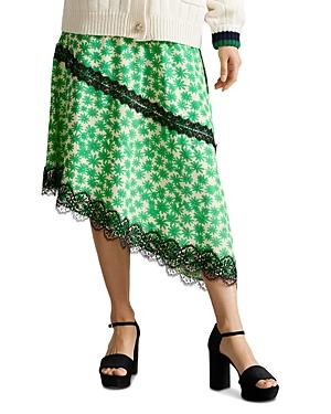 Ted Baker Kcarter Floral Print Asymmetric Silk Skirt