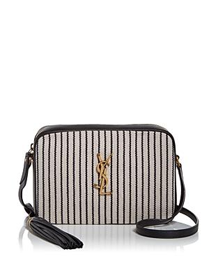 Saint Laurent Lou Striped Canvas Camera Bag