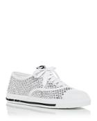 Miu Miu Women's Rhinestone Embellished Low Top Sneakers