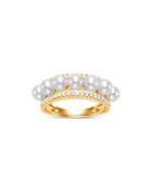 Bloomingdale's Cultured Freshwater Pearl & Diamond Band In 14k Yellow Gold - 100% Exclusive