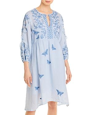 Johnny Was Lulu Embroidered Ruffled Dress