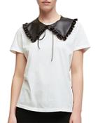 Maje Taiser Contrast Collar Tee