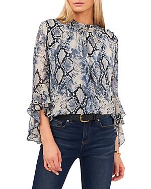 Vince Camuto Snake Print Ruffled Blouse