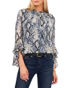 Vince Camuto Snake Print Ruffled Blouse