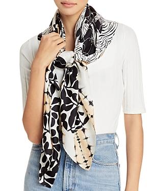 Echo Monstera Patchwork Square Silk Scarf