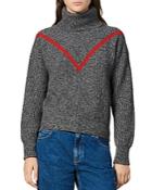 Sandro Chevron-stripe Wool-blend Turtleneck Sweater
