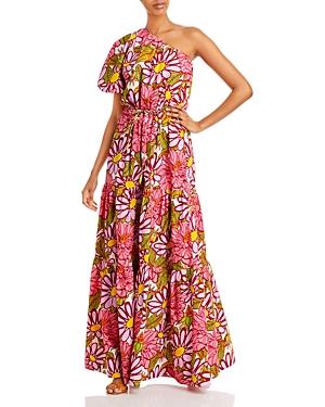 S/w/f One Shoulder Puff Sleeve Maxi Dress