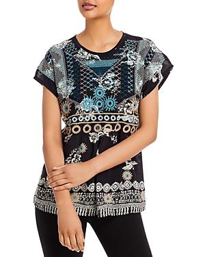 Johnny Was Perlette Silk Printed Blouse