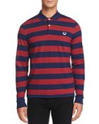 Fred Perry Stripe Long Sleeve Slim Fit Polo Shirt