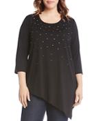 Karen Kane Plus Embellished Asymmetric Top