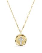 David Yurman Cable Collectibles Cross Necklace With Diamonds In 18k Gold