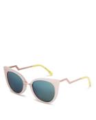 Fendi Mirrored Zig Zag Cat Eye Sunglasses, 52mm
