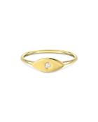 Zoe Lev 14k Yellow Gold Diamond Evil Eye Ring