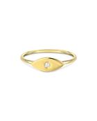 Zoe Lev 14k Yellow Gold Diamond Evil Eye Ring