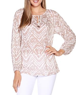 Belldini Printed Tie Neck Top