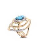 Alexis Bittar Crystal & Simulated Turquoise Cocktail Ring